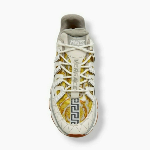 Versace Men's White Trigreca Lace Up Low-Top Sneaker US 12/EU 45 - Picture 4 of 8